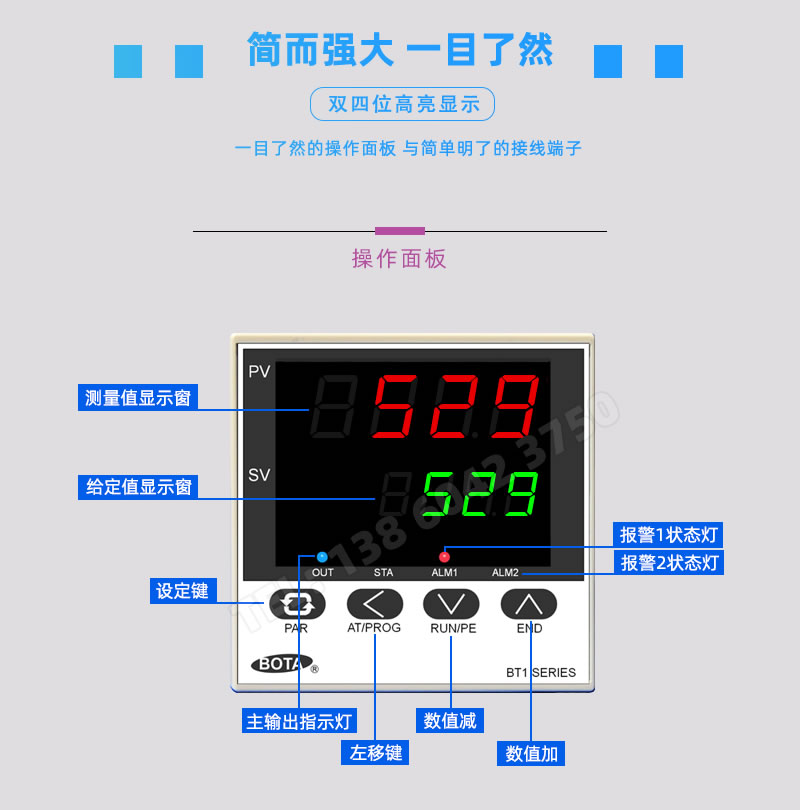 BT528/529调节仪表操作面板