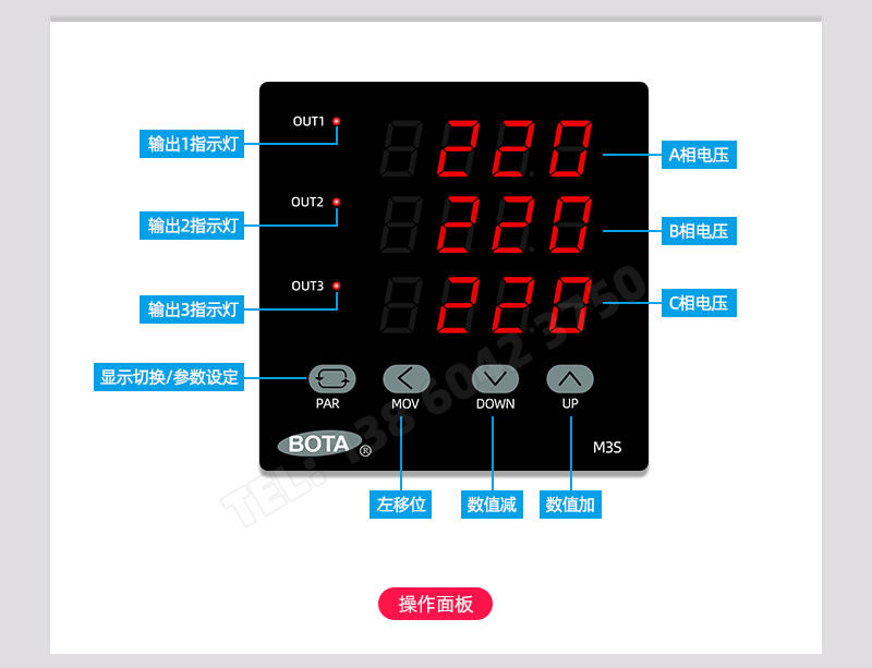 电压测量表操作面板